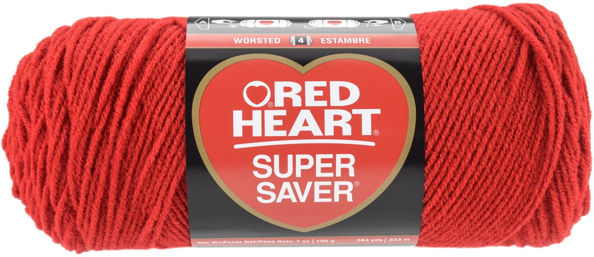 Red Heart Super Saver Yarn - Cherry Red, Multipack of 6