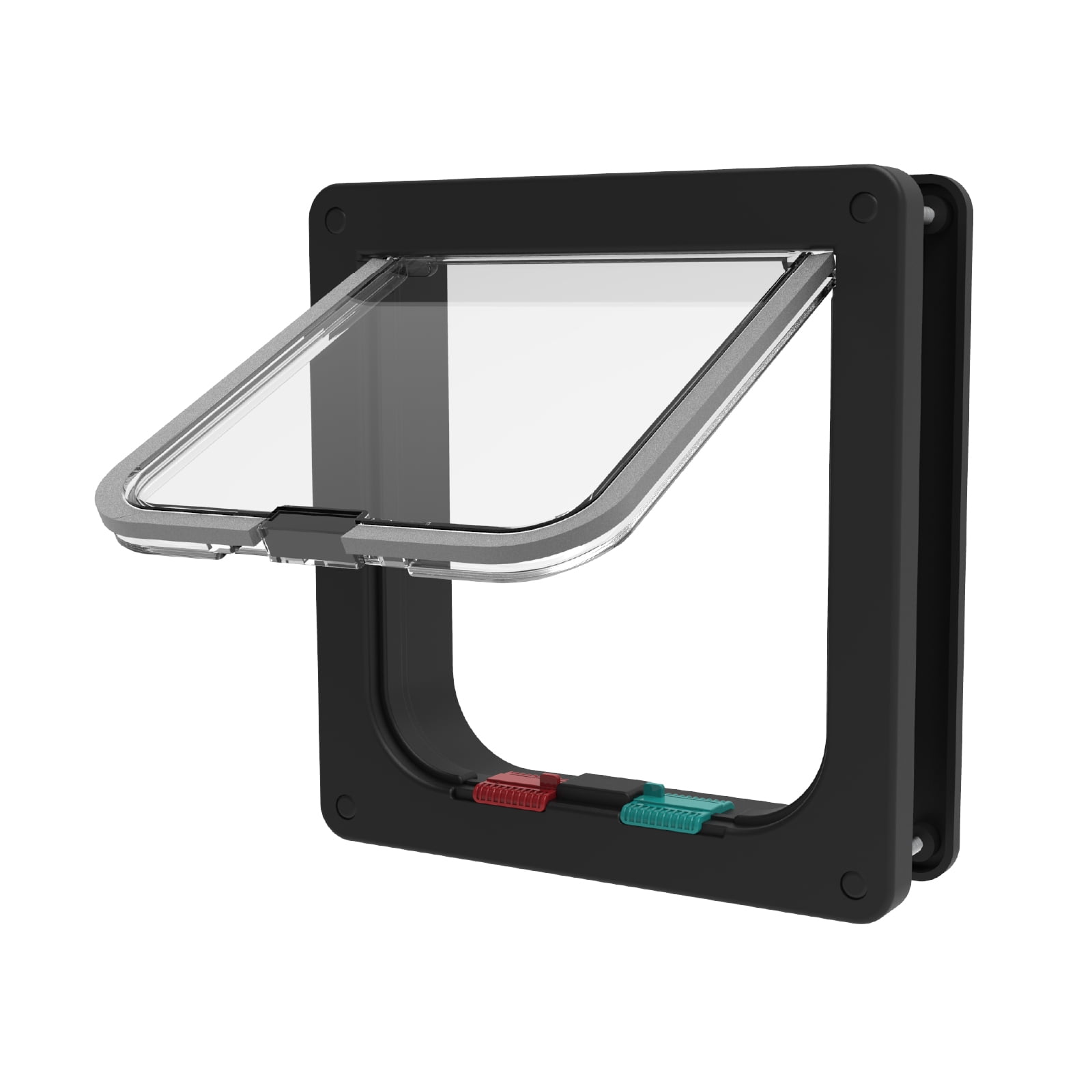Hakuna Pets Black Small Cat Flap for Screens, Doors & Walls up to 1.97" Thick, for Cats up to 11 lbs