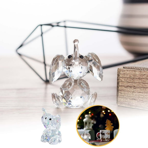 Hbdhejl Desktop Desk Decoration White Crystal Elephant Window Crystal Desktop Ornaments Shining Transparent