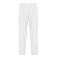 thumbnail image 4 of BXINGOHAI Men's Baggy Pants Resistant Drawstring Casual Pants Loose Fit Harem Pants With Pockets Elastic Waistband Solid Athletic Pant Workout Bottoms Today Deals White,XXXL, 4 of 6