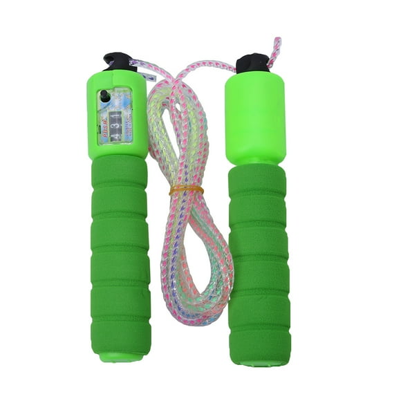Cuerda para saltar ajustable de PVC con recuento preciso y cómodas asas antideslizantes (verde) YUNYI BRAND Deportes