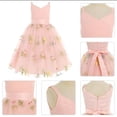 thumbnail image 3 of Robes pour Filles Robe à Bretelles Sans Manches avec Broderie de Fleurs Robe de Princesse d'Anniversaire pour Enfants Robe Ado Fille Rose 4 Ans-6 Ans, 3 of 4