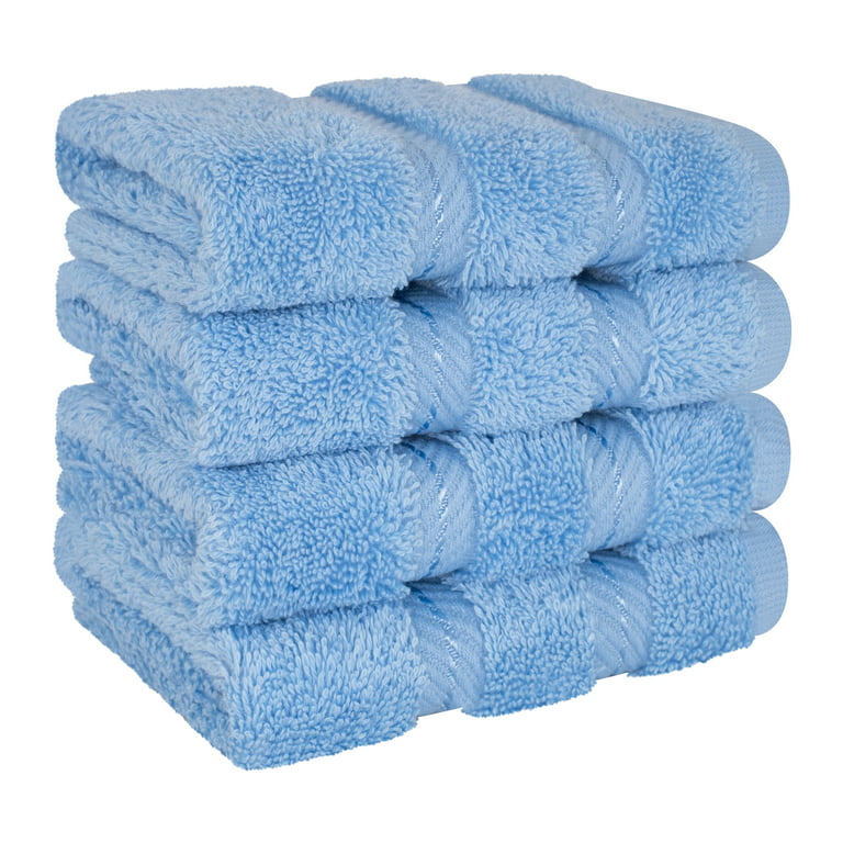 American Soft Linen Hand Towels 100% Turkish Cotton 4 Piece Hand Towel Set for Bathroom - Navy Blue