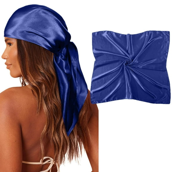 Hauaitttt Large Square Satin Head Scarf Silk Hair Scarf Square Hair Bandanas Large Scarf Sleeping Head Wraps for Women Big Women Wool Hat Winter Wool Hat Wool Hats Women Artist for Women Cute Womens