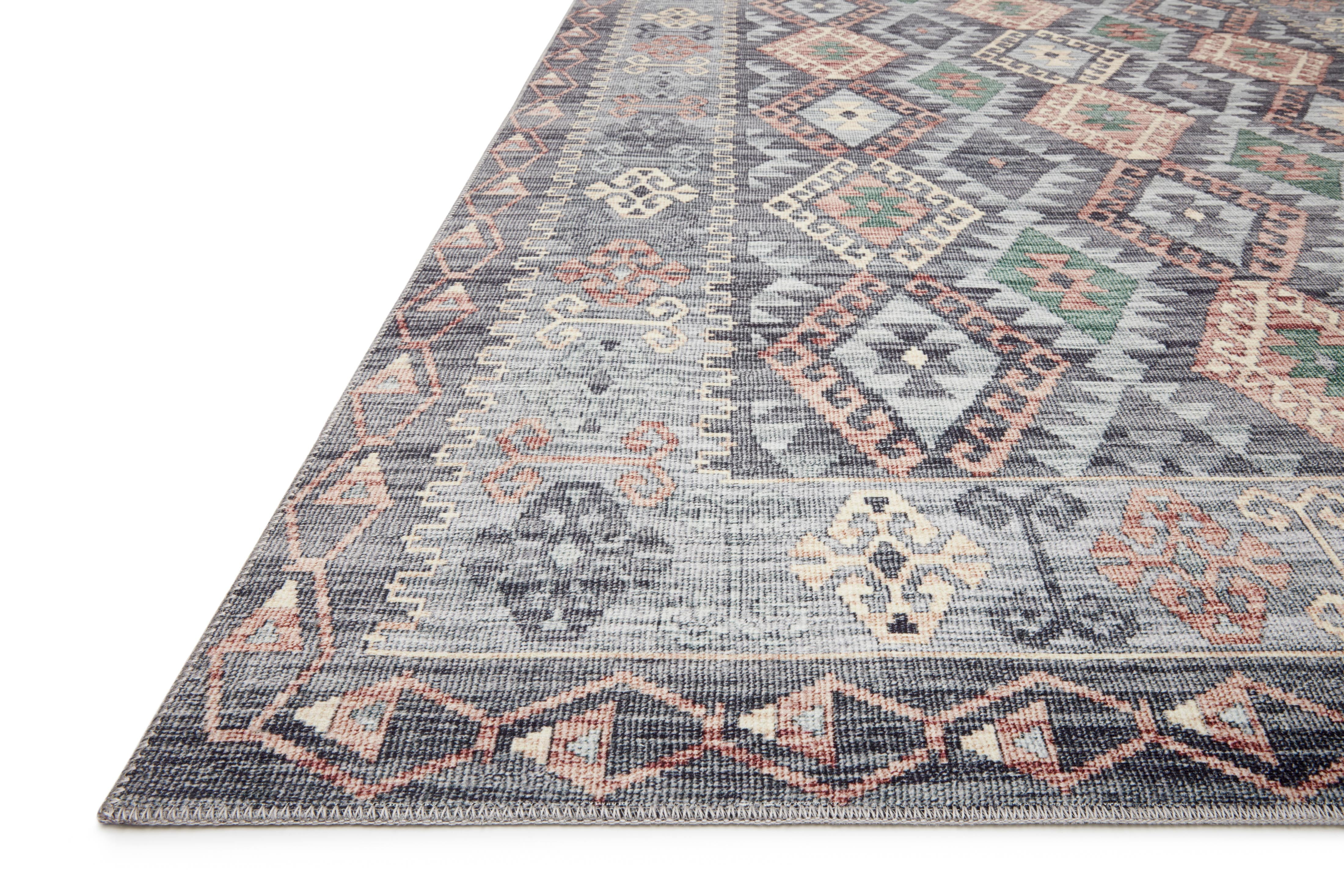 Turkish & Persian Kilim-Style Zion Grey, Multi 2-6" x 7-6" Area Rug