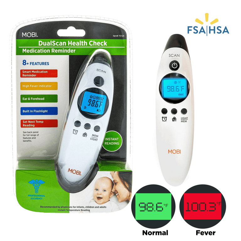 Mobi DualScan Infrared Thermometer, Ear & Forehead photo 2
