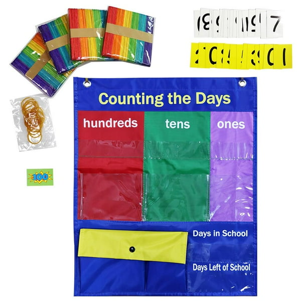 cusimax Days Counting Pocket Chart School Days Counting Activity Caddie
