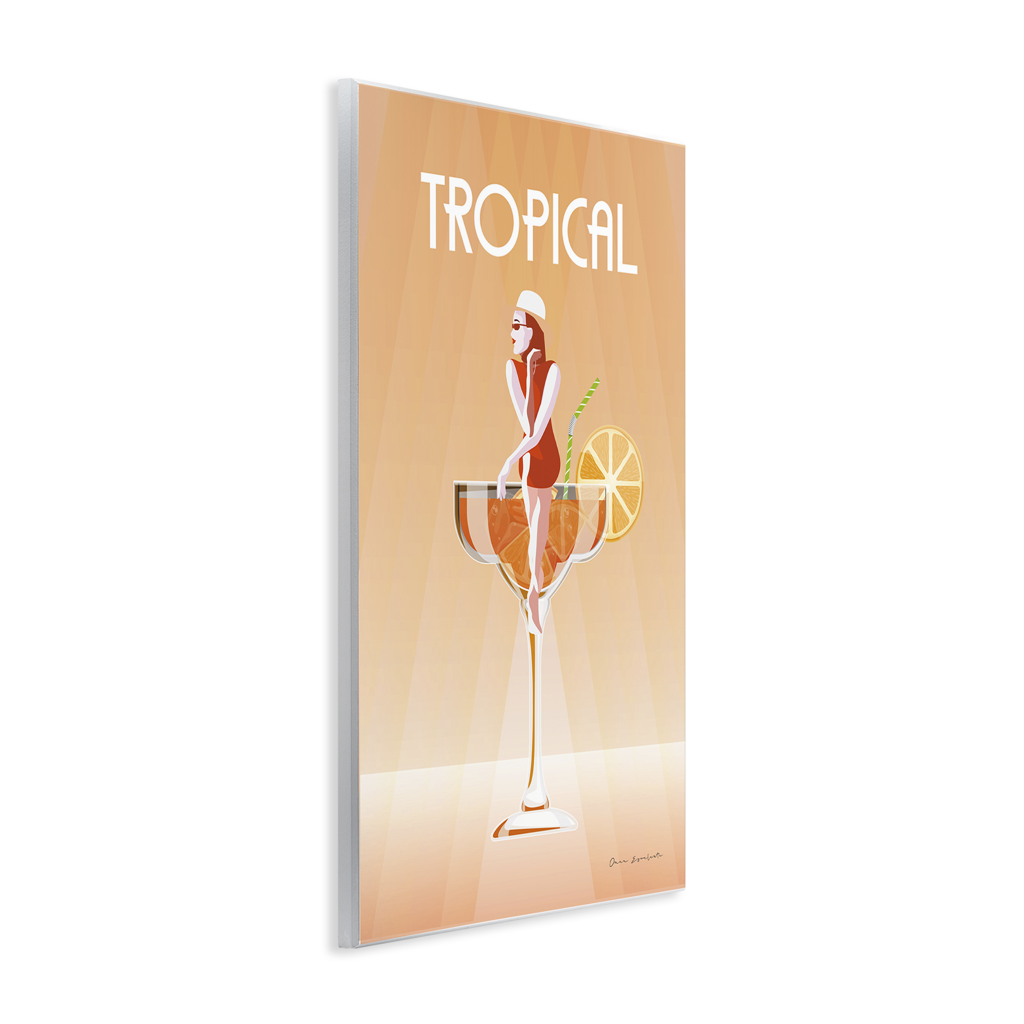 Stupell Industries Tropical Drink Girl Food & Beverage Painting Unframed Art Print Wall Art, 13 x 19