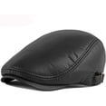 thumbnail image 3 of CoCopeaunts Beret Hat PU Leather Hat Men Women Adjustable Gastby Ivy Flat Cap Retro Artist Painter Hat Men Newsboy Cap, 3 of 7