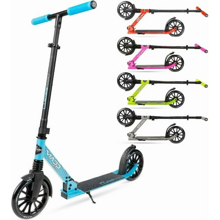 Large Folding Kick Scooter for Adults and Teens – Adjustable Handlebar – Big 200mm Wheels – Lightweight Durable Folding Frame – 220lbs Capacity – Madd Gear Metro 200 / Metro Cruise 250