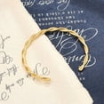 thumbnail image 4 of 5pc Ion Plating(IP) 304 Stainless Steel Twisted Rope Cuff Bangles Real 18K Gold Plated Inner Diameter: 1-7/8 inch(4.8cm)x2-1/4 inch(5.75cm), 4 of 6