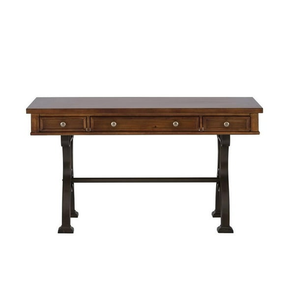 Pemberly Row Traditional Wood Writing Desk in Brown