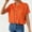 *Orange, variant on ClodeEU Women's Lace Crochet Short Sleeve Button Down Cropped Shirt,Casual Loose Blouse Black,Women's Plus L