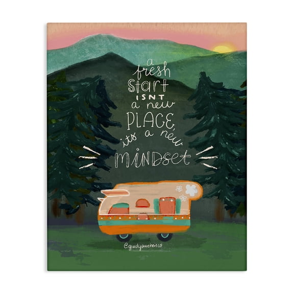 Stupell Industries Eclectic Fresh Start New Mindset Canvas Art, 30 x 40, by Glad You're Here Co.