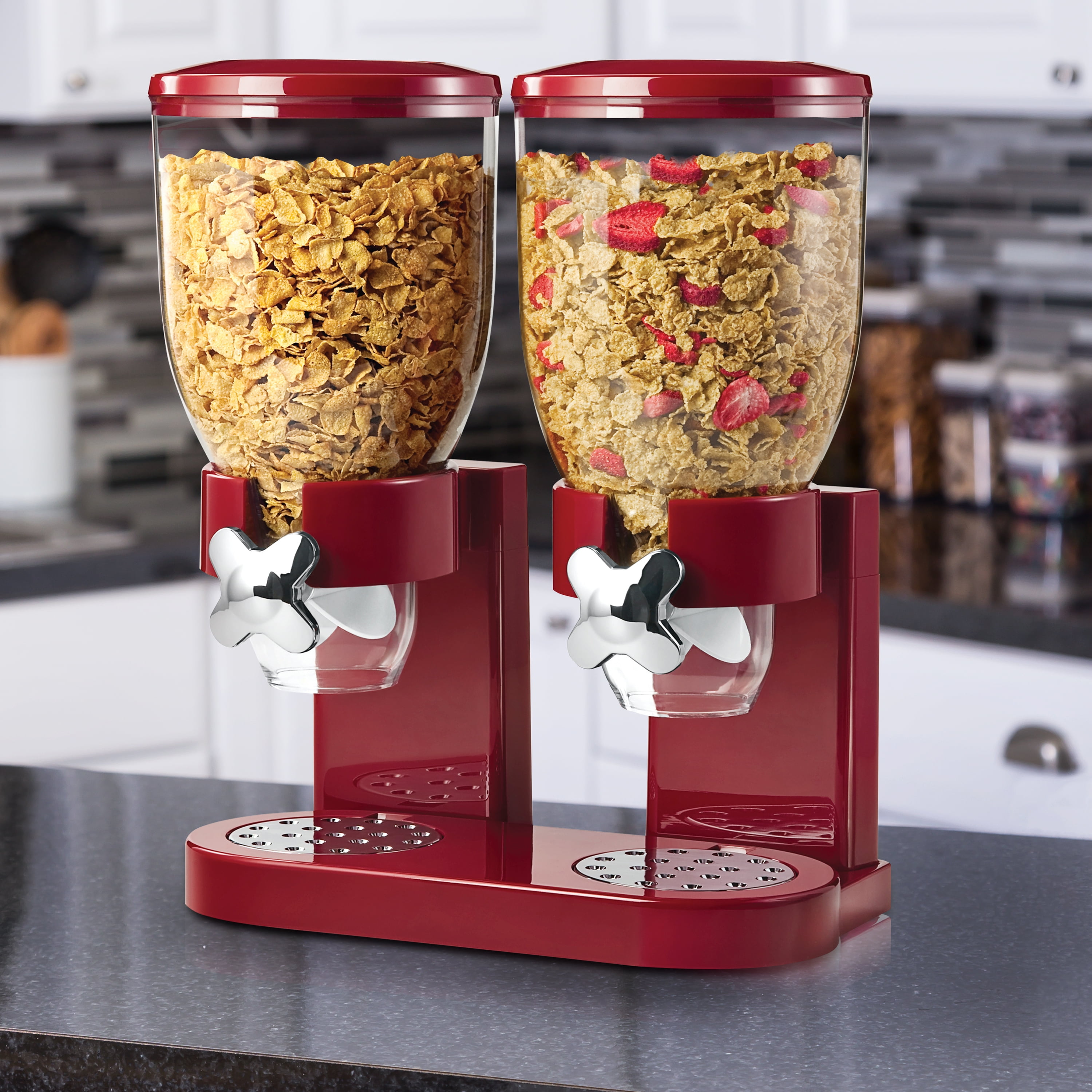 3 Piece Plastic Cereal Dispenser Dry Food Storage Container Set, Red, 3 PC  - Kroger