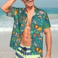 thumbnail image 4 of Uemuo Jungle Animals Printed Regular Fit Short Sleeve Casual Hawaiian Shirt for Men,Aloha shirt,Tropical shirt,Floral print shirt,Vacation Beach shirt-XX-Large, 4 of 9