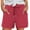Red, variant on Women's Cotton-Linen Casual Shorts - Elastic Waist Pull-On with Side Pockets, Beach & Lounge Shorts | Yubnlvae (Black | L)