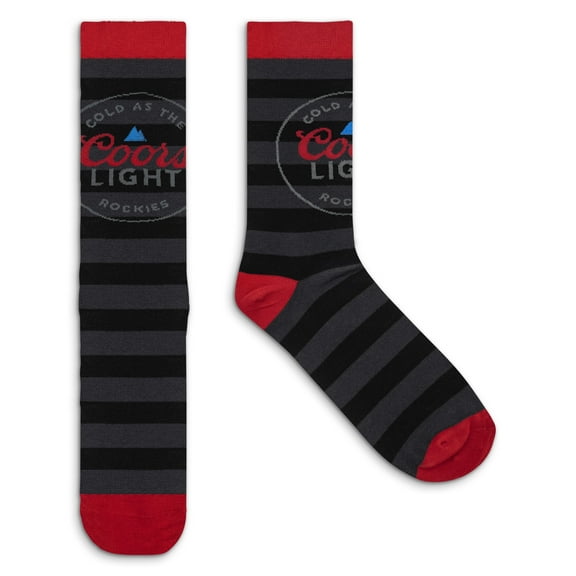 Tee Luv Coors Light Cold As The Rockies Beer Logo Striped Socks (Men's)