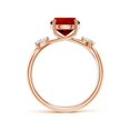 thumbnail image 2 of ANGARA Lab Grown 2.1 Ct Nature Inspired Round Ruby Side Stone Engagement Ring for Women in 14K Rose Gold (Size-8mm) | July Birthstone, Anniversary, Jewelry Gift for Women | Lab-Grown Ruby Ring, 2 of 8