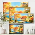 thumbnail image 4 of Designart 'Orange and Yellow Trees By The Riverside' Lake House Framed Canvas Wall Art Print, 4 of 5