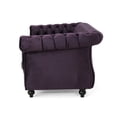 thumbnail image 6 of Kyle Traditional Chesterfield Loveseat Sofa, Blackberry and Dark Brown, 6 of 6