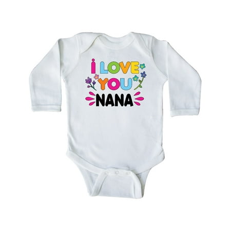 

Inktastic I Love You Nana with Flowers Gift Baby Girl Long Sleeve Bodysuit