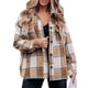 thumbnail image 5 of Female Jacket, Easy To Match Soft Women's Plaid Jacket Color Blocking Fashionable Warm Keeping For Working For Home, 5 of 5