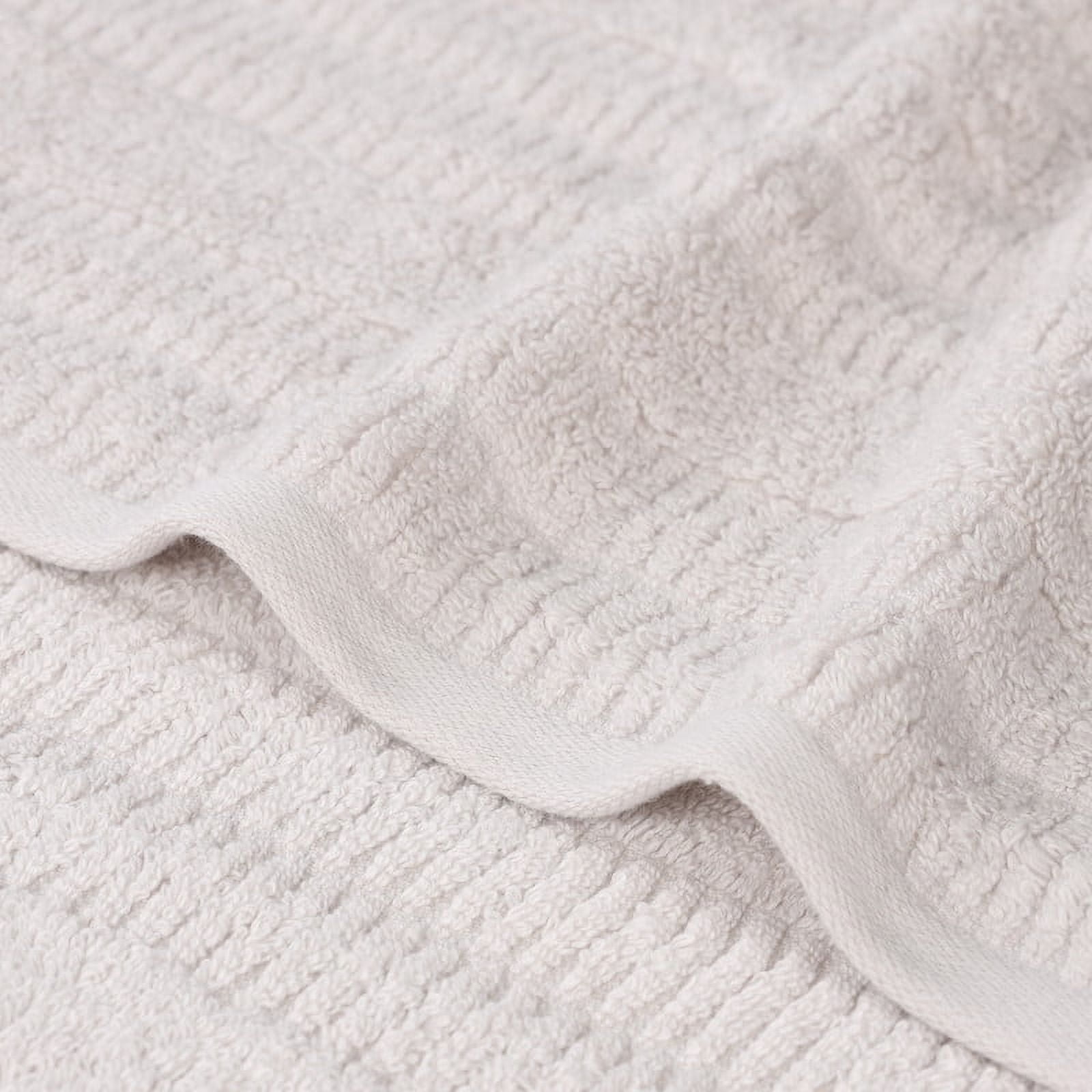 Superior Mika Smart Twist Cotton Medium Weight Bath Towels, Set of 2, Quick Dry Towels, Silver