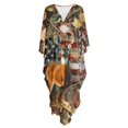 thumbnail image 5 of SEANATIVE Kaftan Dresses for Women Plus Size V-Neck Swimsuit Coverup Beach Pool Cover Up Batwing Sleeves Bathing Suit Outfits Swim Outfit Women's Summer Clothes, USA Flag Camo Leaf Deer, 5 of 7
