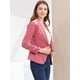 thumbnail image 4 of Abrigo de Oficina Allegra K Chaqueta de Terciopelo con Botones y Cuello Chal Rosa L, 4 of 7