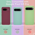 thumbnail image 2 of KOMI for Google Pixel 9/9 Pro Case, Silicone Phone Case with 1 Screen Protector, Soft Anti-Scratch Microfiber Lining, Full Body Shockproof Slim Cover Support Wireless Charging, Light Green, 2 of 5