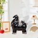 thumbnail image 5 of Figura de caballo, escultura de cerámica, decorativa, de lujo, para escritorio. Caballo negro plateado, 5 of 9