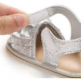 thumbnail image 5 of Infant Baby Girls Summer Sandals with Flower Soft Sole Newborn Toddler First Walker Crib Dress Shoes, 5 of 6