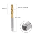 thumbnail image 2 of Unique Bargains 3/16-24 UNF High Speed Steel Machine 3 Spiral Flutes Thread Tap Titanium Plated, 2 of 5