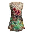 thumbnail image 6 of up to 60% off Gifts Usmixi Womens Tank Tops Beach Lightweight Fashion High Waist Pleated Hem Tunic Shirts Vest Summer Trendy Floral V-Neck Sleeveless Shirts Blouse Green XL, 6 of 6