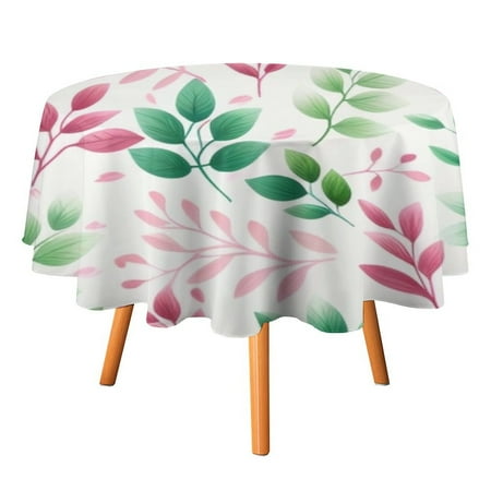 

Spring Summer Floral Tablecloth Petals Leaves Fragmented Butterflies Lovely Home Round Table Cloth ， Polyester Durable Easy to Clean and Fashionable