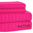 thumbnail image 2 of 300 Thread Count 100% Egyptian Cotton Sleeper Sofa Bed Sheet Set Stripe King Size (76"x 80"x 5" ) with 4 -PCS Fitted Straps Color Hot Pink, 2 of 6