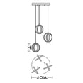 thumbnail image 2 of AFX  Lock 3 Light Round Pendant - Medium Base 120V Satin Brass, 2 of 2