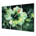thumbnail image 2 of Designart "Harmonious Beauty of Pink and Green Hibiscus Blooms II" Floral Metal Wall Décor Set, 2 of 5