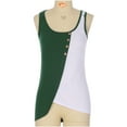 thumbnail image 4 of Scyoekwg Summer Tank Tops for Women Color Block Patchwork Casual Dressy Blouse Suspenders Sling Crewneck Button Tank Tops Sleeveless Loose Blouses (Green,XXL), 4 of 7