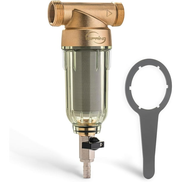 iSpring WSP-50 Filtro de agua reutilizable de centrifugado de sedimentos, 50 micrones