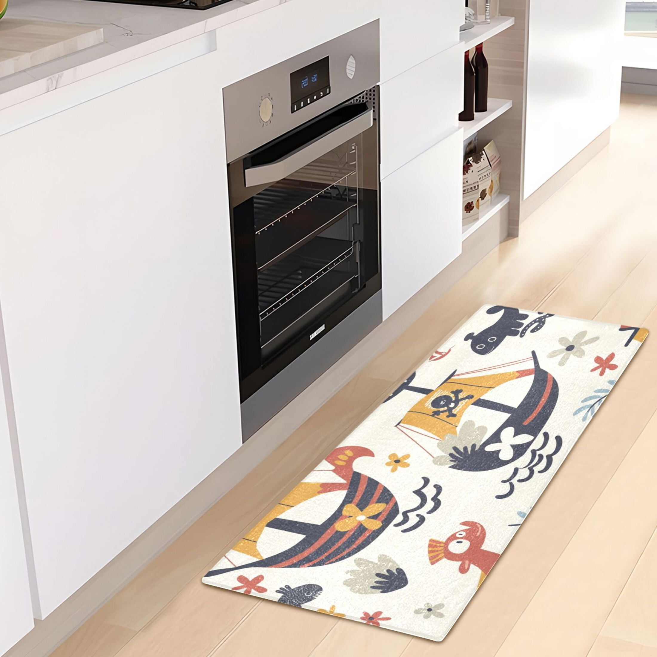Bath Mat Soft Plush Non-Slip Absorbent Bathroom Rugs 39"x20" Corsair Flower Animal Leaf