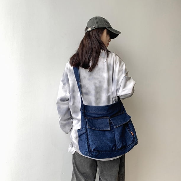 Bolso de hombro de mezclilla Fernando Azul oscuro para Mujeres Hombres