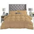 thumbnail image 3 of D.N.G. BEDDINGS Luxurious 1 Piece Pom Pom Pinch Pleated Comforter, 800 Thread Count, 100% Egyptian Cotton, White Vintage Pom-Pom Fringe (Twin/Twin XL Size Solid Taupe Color), 3 of 5