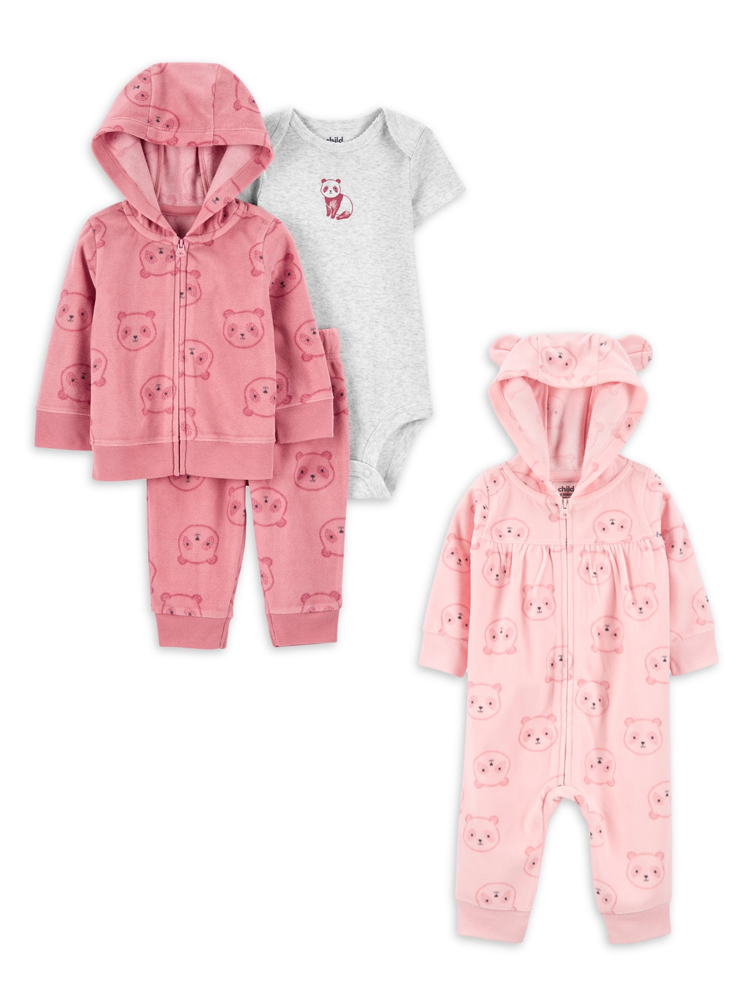 Carter s Child Of Mine Baby Girl Cardigan Outfit And Jumpsuit Set 4