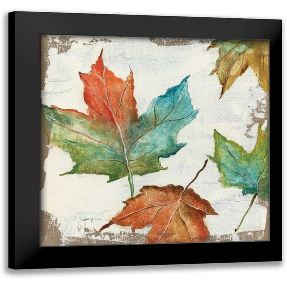 Tava Studios 12x12 Black Modern Framed Museum Art Print Titled - Fall Leaves