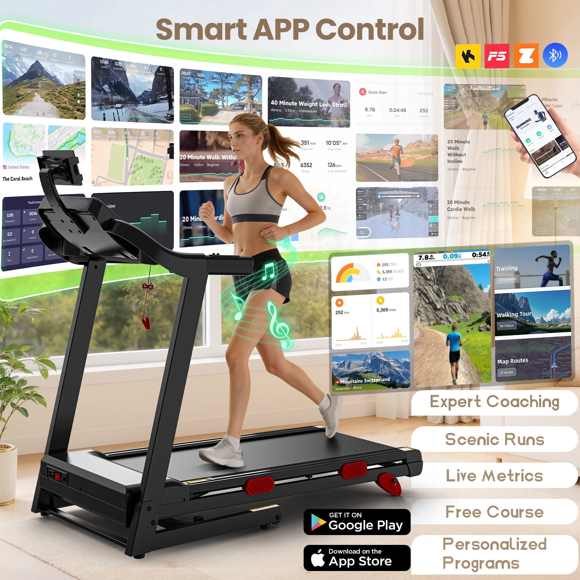 Home Folding Treadmills with 10% Incline, 0.6-9 MPH Speed, Ultra Quiet Brushless Motor, 330 lb Capacity, Walking Pad Treadmill, Caminadora Electrica Para Casa