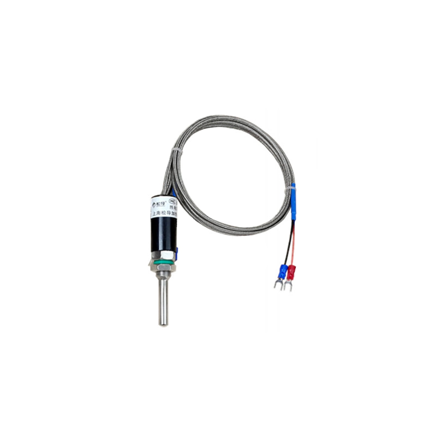 M12X1 Thermowell Stainless steel Transducer pipe K type Temperature Sensor With 1.5m Cable Wires