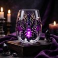 thumbnail image 5 of Gothic Stemless Wine Glass,Crystal Clear Cup for Drinks Home Bar Party Decor,Unique Holiday Gift for Gothic Lovers,Purple, 5 of 5