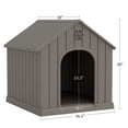 thumbnail image 5 of Bifanuo Large Dog House, PP Material Indoor Outdoor with Windows for Medium Large Dogs, Weatherproof Puppy Shelter with Elevated Floor & Air Vents, Easy Clean and Assemble (Grey, 36.2"L×38"W×38"H), 5 of 8